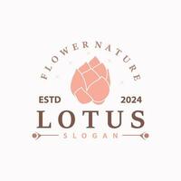 lotus logo vector bloem tuin ontwerp gemakkelijk elegant minimalistische illustratie sjabloon