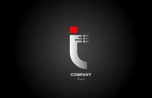 t rood grijs alfabet letter logo pictogram ontwerp voor zaken en bedrijf vector