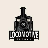 stoom- trein logo vector illustratie oud trein silhouet wijnoogst locomotief ontwerp sjabloon merk