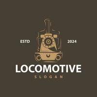 stoom- trein logo vector illustratie oud trein silhouet wijnoogst locomotief ontwerp sjabloon merk