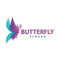 vlinder logo ontwerp mooi vliegend dier illustratie vector gemakkelijk minimalistische kleurrijk illustratie