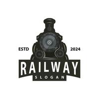 stoom- trein logo vector illustratie oud trein silhouet wijnoogst locomotief ontwerp sjabloon merk