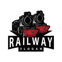 stoom- trein logo vector illustratie oud trein silhouet wijnoogst locomotief ontwerp sjabloon merk