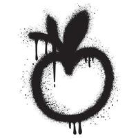 verstuiven geschilderd graffiti appel gespoten geïsoleerd met een wit achtergrond. vector