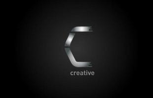 c metaal zilver alfabet letter logo ontwerp icoon voor bedrijf en bedrijf vector