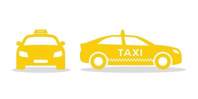 taxi taxi auto vector icoon. taxi auto voorkant en kant visie vlak pictogram ontwerpen, vector illustratie.