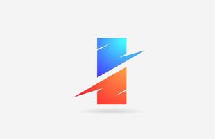 ik blauw wit alfabet letter logo icoon voor zaken en bedrijf met lijn design vector