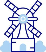 windmolen lijn gevulde icoon vector