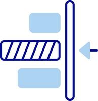 Rechtsaf uitlijning lijn gevulde icoon vector