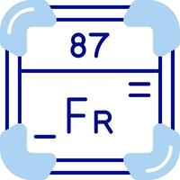 francium lijn gevulde icoon vector