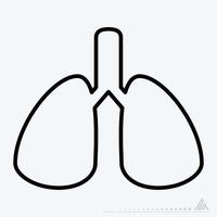 pictogram vector van longen - lijnstijl