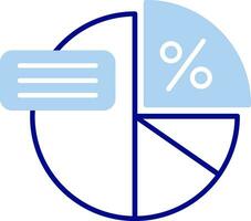 taart diagram lijn gevulde icoon vector
