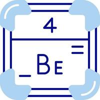 beryllium lijn gevulde icoon vector