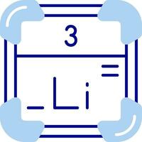 lithium lijn gevulde icoon vector