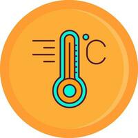 temperatuur lijn gevulde icoon vector