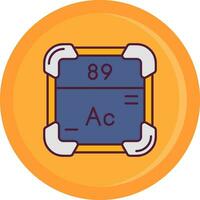 actinium lijn gevulde icoon vector