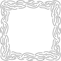 abstracte doodle krullend dunne lijn frame geïsoleerd op een witte achtergrond. vector