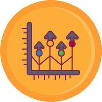 toenemen omhoog lijn gevulde icoon vector