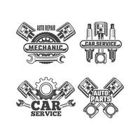 vintage logo set auto gereedschap vector