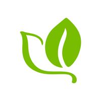 Embleem van groen blad van thee. Ecologie natuurelement vector pictogram organische. Eco vegan bio kalligrafie hand getrokken illustratie