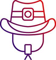 cowboy hoed lijn helling icoon vector