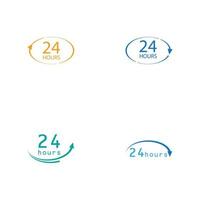 24-uurs logo vector illustratie ontwerpsjabloon