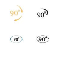 hoek 90 graden teken pictogram. geometrie wiskunde symbool. juiste hoek. klassiek plat icoon. gekleurde cirkels. vector