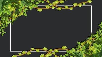 een horizontaal frame van groen bladsjabloon vector