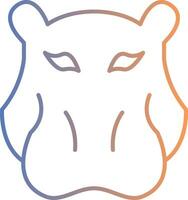 nijlpaard lijn helling icoon vector