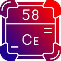 cerium solide helling icoon vector