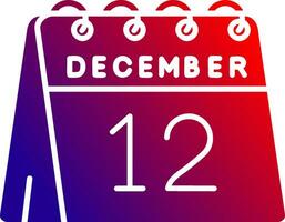 12e van december solide helling icoon vector