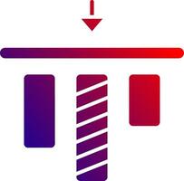 top uitlijning solide helling icoon vector