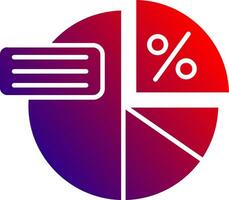 taart diagram solide helling icoon vector