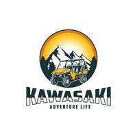 de logo voor kawasaki avontuur leven vector