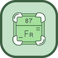 francium lijn gevulde gleed uit icoon vector