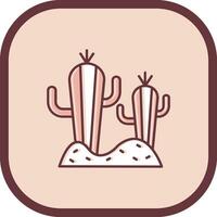 cactus lijn gevulde gleed uit icoon vector