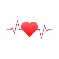 rood hart met hartslag diagram symbool vector