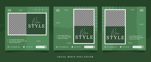 abstracte groene mode-flyer of banner voor sociale media vector
