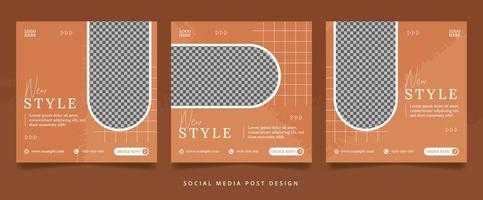 abstracte bruine mode-flyer of banner voor sociale media vector