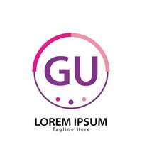 brief gu logo. gu logo ontwerp vector illustratie voor creatief bedrijf, bedrijf, industrie. pro vector