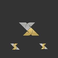 alfabet initialen logo xs, sx, X en s vector