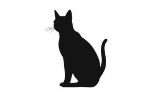 Birmees kat zwart silhouet vector geïsoleerd Aan een wit achtergrond