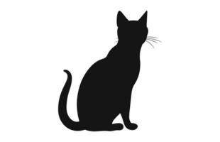 Birmees kat zwart silhouet vector geïsoleerd Aan een wit achtergrond