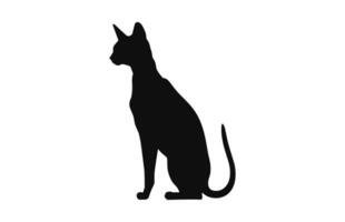 peterbald kat silhouet zwart vector geïsoleerd Aan een wit achtergrond