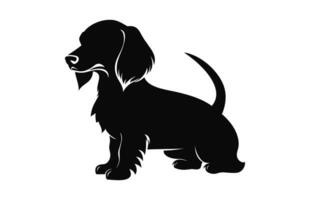 een teckel hond zwart silhouet vector geïsoleerd Aan een wit achtergrond