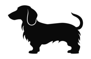 een teckel hond silhouet zwart vector vrij