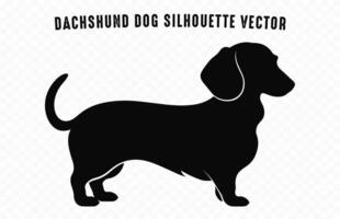 een teckel hond silhouet zwart vector vrij