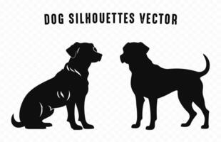 honden silhouetten zwart vector vrij