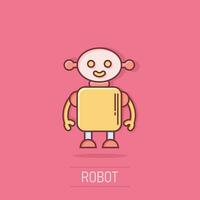 schattig robot Chatbot icoon in grappig stijl. bot operator tekenfilm vector illustratie Aan geïsoleerd achtergrond. slim Chatbot karakter plons effect bedrijf concept.