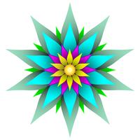 Mooie symmetrische geometrische bloem vectorillustratie vector